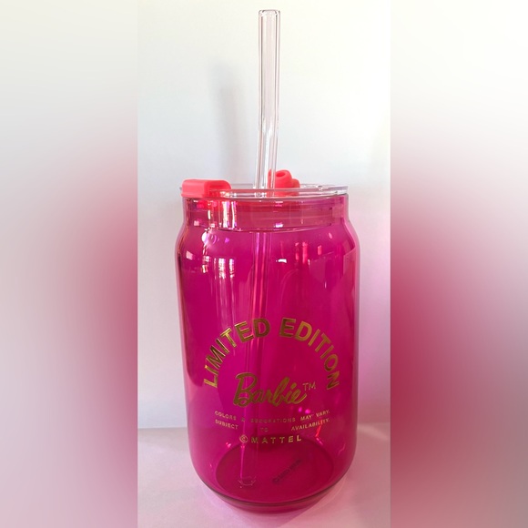 Mattel Other - Barbie Limited Edition glass tumbler: pink with gold accents, 16oz